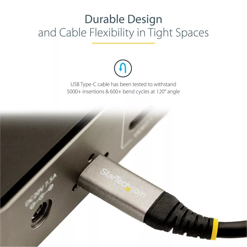 StarTech.com Cable USB-C de 20 pulgadas (50 cm) 10 Gbit/s – Cable USB 3.1 Type-C – Carga Power Delivery 100 W (5 A), DP Alt Mode – Cable USB-C para portátil/teléfono/dispositivo USB-C – Carga/sincronización