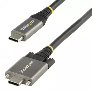 StarTech.com Cable USB-C con bloqueo por tornillo lateral de 0,91 m 10 Gbit/s – Cable USB-C certificado USB-IF – Cable USB 3.1/3.2 Gen 2 Type-C – Carga Power Delivery 100 W (5 A), DP Alt Mode – doble bloqueo por tornillo – Cable USB-C carga/sincronización