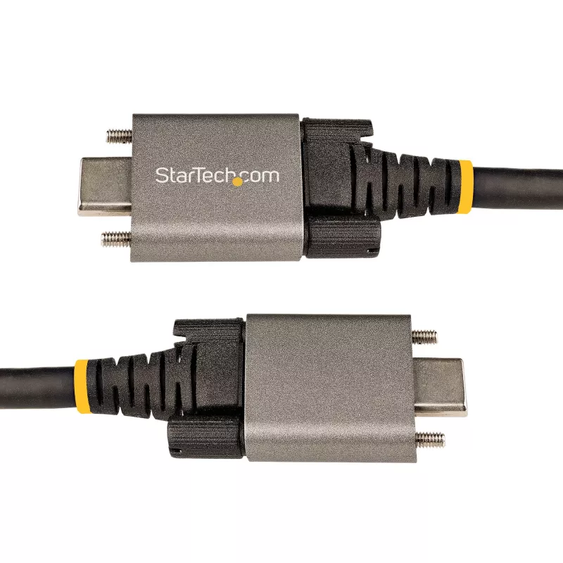 StarTech.com Cable USB-C con bloqueo por tornillo lateral de 0,91 m 10 Gbit/s – Cable USB-C certificado USB-IF – Cable USB 3.1/3.2 Gen 2 Type-C – Carga Power Delivery 100 W (5 A), DP Alt Mode – doble bloqueo por tornillo – Cable USB-C carga/sincronización