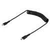 StarTech.com Cable USB-C a Lightning de 1m (3ft), certificado MFi, cable de carga iPhone en espiral, negro, funda TPE resistente de fibra de aramida, cable Lightning en espiral duradero