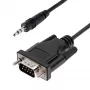 StarTech.com Cable serie DB9 a 3,5 mm de 1 m para configurar dispositivos serie, cable RS232 DB9 macho a 3,5 mm, utilizado para calibrar proyectores, digital signage y televisores a través del conector de audio
