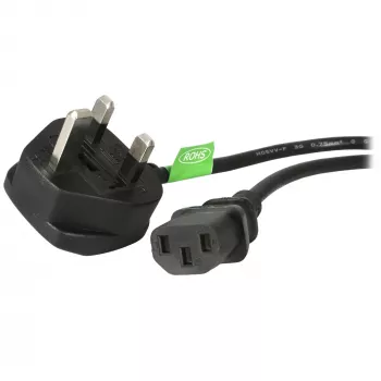 StarTech.com Cable de alimentación de ordenador UK de 0,9 m (3ft), BS 1363 a C13, 18AWG, 10A 250V, cable de alimentación de repuesto, cable de alimentación UK / cable de alimentación de PC, cable de alimentación de TV