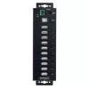 StarTech.com Hub USB 2.0 industrial de 10 puertos, hub USB robusto con protección ESD nivel 4, montaje en carril DIN/pared/mesa hub USB-A, expansión de puertos USB con conectores bloqueables, hub USB multipuerto