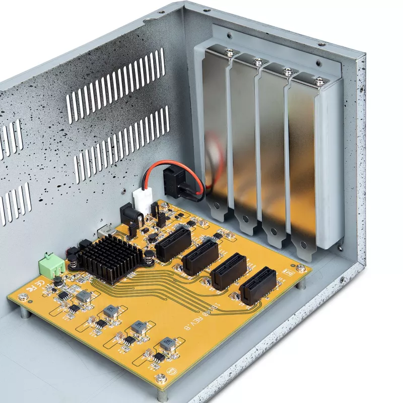 StarTech.com Chasis de expansión PCIe de 4 ranuras con tarjeta host PCIe x2, PCIe 2.0 – 10 Gbit/s, ranuras PCIe externas para desktops/servidores, caja/adaptador de expansión PCI Express, 4 ranuras PCIe x1