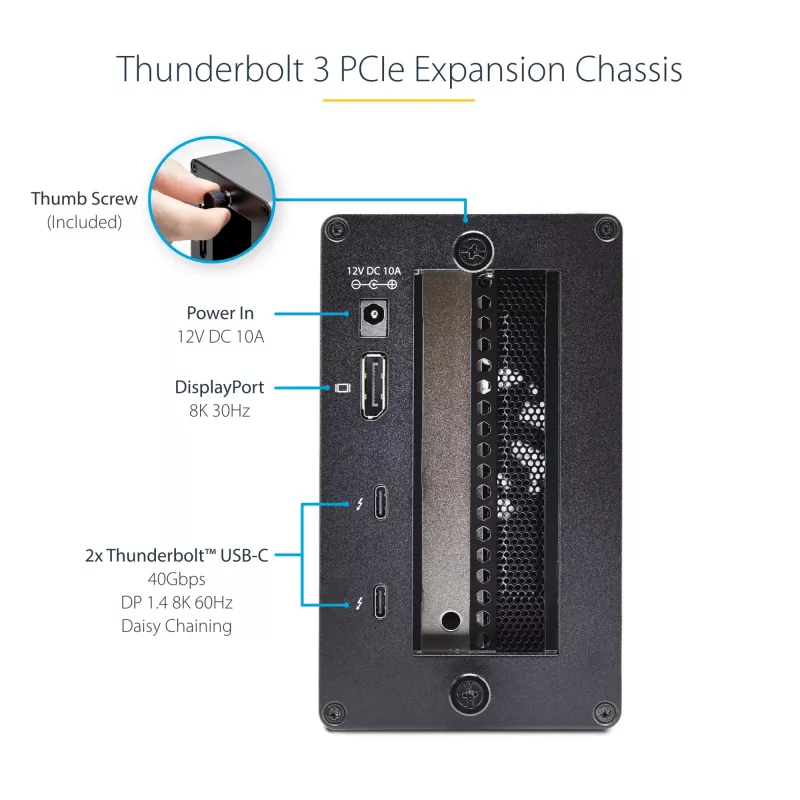 StarTech.com Caja de expansión PCIe Thunderbolt 3 de doble ranura