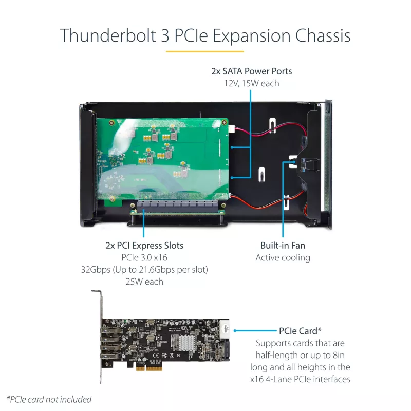 StarTech.com Caja de expansión PCIe Thunderbolt 3 de doble ranura