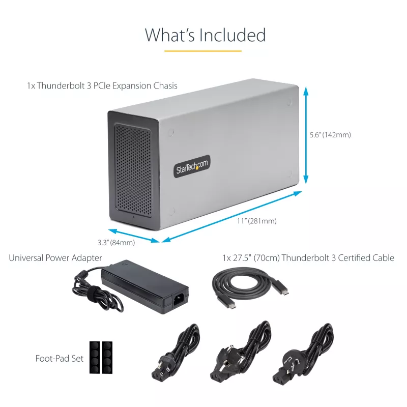 StarTech.com Caja de expansión PCIe Thunderbolt 3 de doble ranura