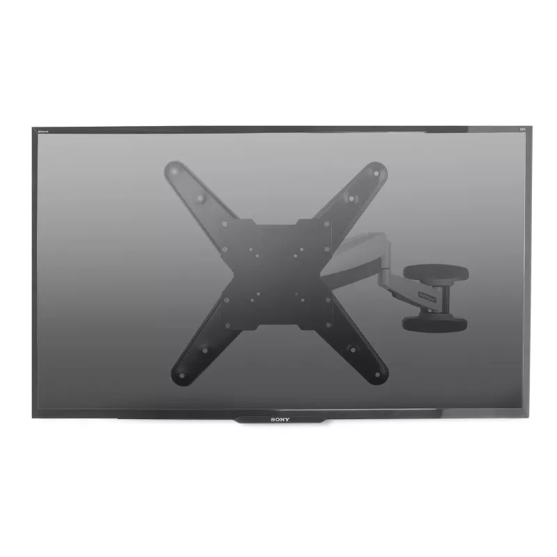 StarTech.com Soporte de pared para TV VESA, soporte de pared para TV full-motion ajustable para pantallas de 23 a 55 pulgadas, soporte de TV plano compatible con 30 kg, soporte de pared para TV extensible/inclinable/giratorio