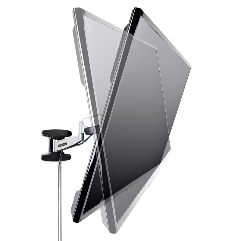StarTech.com Soporte de pared para TV VESA, soporte de pared para TV full-motion ajustable para pantallas de 23 a 55 pulgadas, soporte de TV plano compatible con 30 kg, soporte de pared para TV extensible/inclinable/giratorio