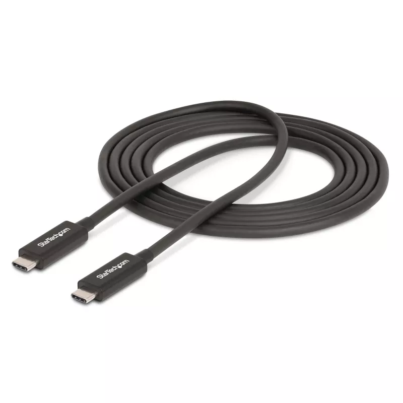 StarTech.com Cable Thunderbolt 4 activo de 2m, 40 Gbit/s, 100W Power Delivery, vídeo 4K/8K, cable Thunderbolt certificado por Intel – Compatible con USB4/Thunderbolt 4/USB 3.2/USB Type-C/DisplayPort/Thunderbolt 3