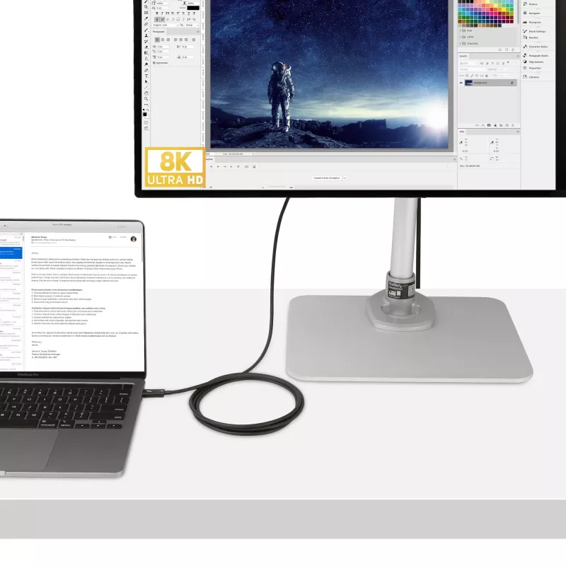 StarTech.com Cable Thunderbolt 4 activo de 2m, 40 Gbit/s, 100W Power Delivery, vídeo 4K/8K, cable Thunderbolt certificado por Intel – Compatible con USB4/Thunderbolt 4/USB 3.2/USB Type-C/DisplayPort/Thunderbolt 3
