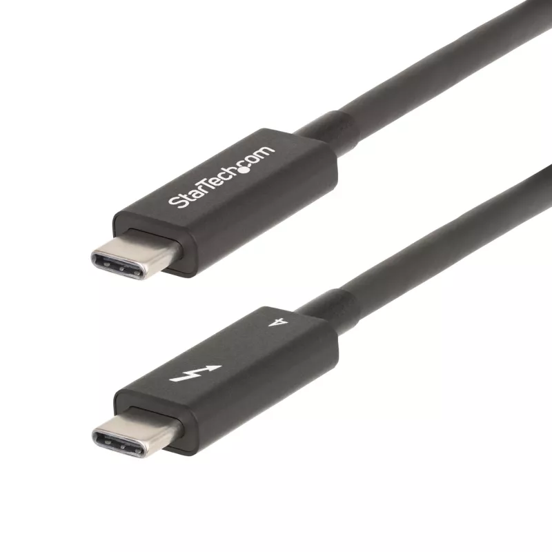 StarTech.com Cable Thunderbolt 4 activo de 2m, 40 Gbit/s, 100W Power Delivery, vídeo 4K/8K, cable Thunderbolt certificado por Intel – Compatible con USB4/Thunderbolt 4/USB 3.2/USB Type-C/DisplayPort/Thunderbolt 3