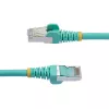 StarTech.com Cable Ethernet CAT6a de 1,5m – Aqua – Low Smoke Zero Halogen (LSZH) – Cable de red patch S/FTP RJ-45 sin enganches 10GbE 500MHz 100W PoE++ con alivio de tensión