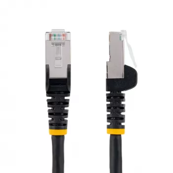 StarTech.com Cable Ethernet CAT6a de 1,5m - Negro - Low Smoke Zero Halogen (LSZH) - Cable de red patch S/FTP RJ-45 sin enganches 10GbE 500MHz 100W PoE++ con alivio de tensión