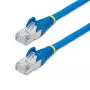 StarTech.com Cable Ethernet CAT6a de 2m – Azul – bajo humo libre de halógenos (LSZH) – Cable de red patch S/FTP RJ-45 sin enganches 10GbE 500MHz 100W PoE++ con alivio de tensión