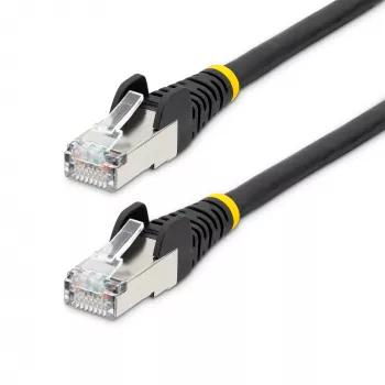 StarTech.com Cable Ethernet CAT6a de 3m – Negro – Low Smoke Zero Halogen (LSZH) – Cable de red patch S/FTP RJ-45 sin enganches 10GbE 500MHz 100W PoE++ con alivio de tensión