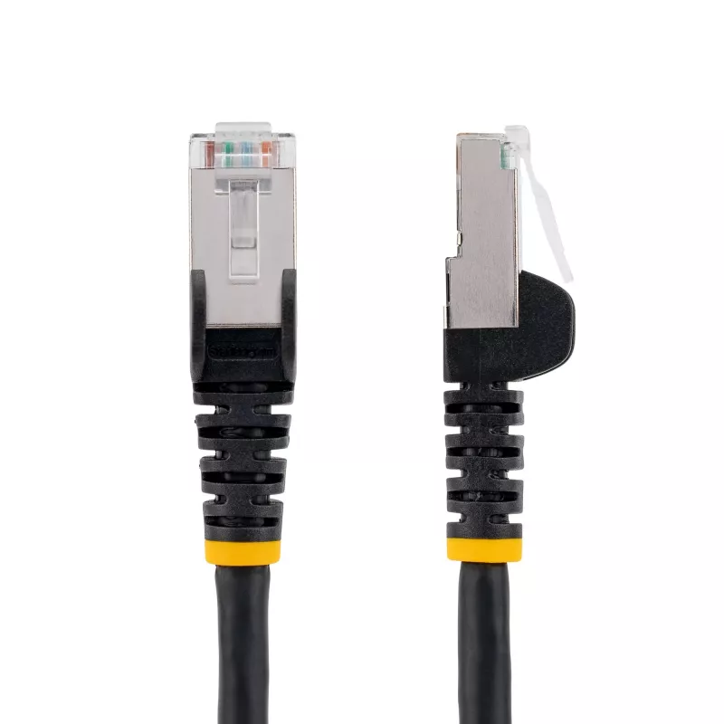 StarTech.com Cable Ethernet CAT6a de 3m – Negro – Low Smoke Zero Halogen (LSZH) – Cable de red patch S/FTP RJ-45 sin enganches 10GbE 500MHz 100W PoE++ con alivio de tensión
