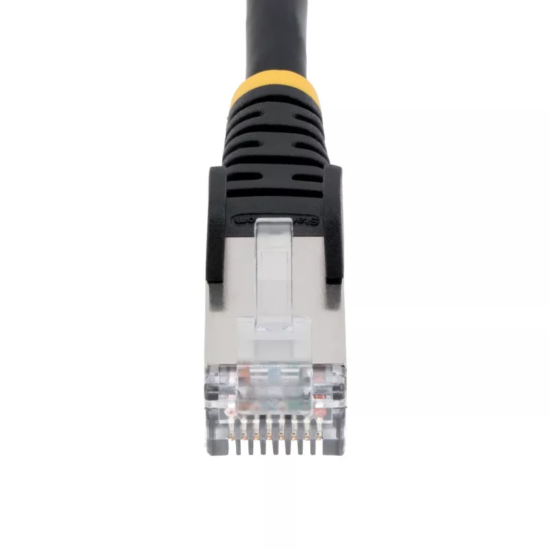 StarTech.com Cable Ethernet CAT6a de 7m - Negro - Low Smoke Zero Halogen (LSZH) - Cable de red patch S/FTP RJ-45 sin enganches 10GbE 500MHz 100W PoE++ con alivio de tensión