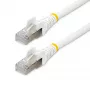 StarTech.com Cable Ethernet CAT6a de 10m – Blanco – Low Smoke Zero Halogen (LSZH) – Cable de red patch S/FTP RJ-45 sin enganches 10GbE 500MHz 100W PoE++ con alivio de tensión
