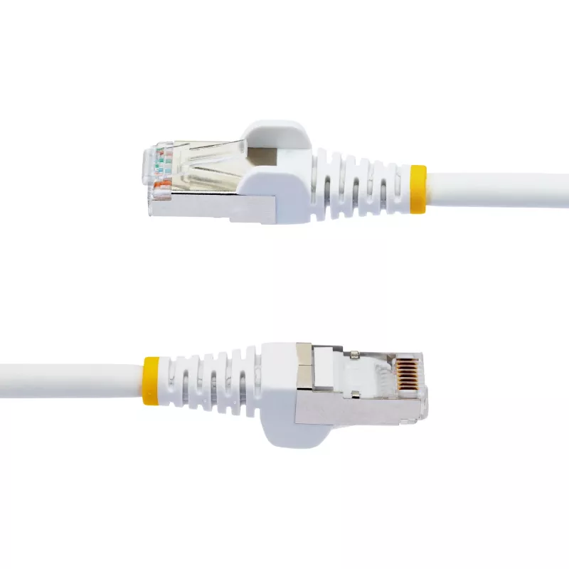 StarTech.com Cable Ethernet CAT6a de 3m – Blanco – Low Smoke Zero Halogen (LSZH) – Cable de red patch S/FTP RJ-45 sin enganches 10GbE 500MHz 100W PoE++ con alivio de tensión