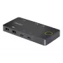 StarTech.com Switch KVM USB-C de 2 puertos, Monitor HDMI 4K 60Hz único, Puertos duales de 100W Power Delivery Pass-through, Alimentado por bus, Compatible con USB Type-C/USB4/Thunderbolt 3/4 – Factor de forma pequeño