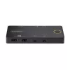 StarTech.com Switch KVM USB-C de 2 puertos, Monitor HDMI 4K 60Hz único, Puertos duales de 100W Power Delivery Pass-through, Alimentado por bus, Compatible con USB Type-C/USB4/Thunderbolt 3/4 – Factor de forma pequeño