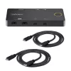 StarTech.com Switch KVM USB-C de 2 puertos, Monitor HDMI 4K 60Hz único, Puertos duales de 100W Power Delivery Pass-through, Alimentado por bus, Compatible con USB Type-C/USB4/Thunderbolt 3/4 – Factor de forma pequeño