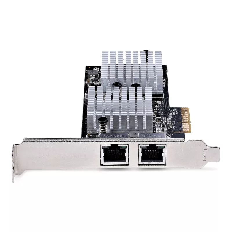 StarTech.com Tarjeta de red PCIe 10GbE de 2 puertos, Tarjeta de red para PCs/servidores, Tarjeta Ethernet PCIe de seis velocidades con soporte Jumbo Frame, Tarjeta de interfaz NIC/LAN, 10GBASE-T y NBASE-T