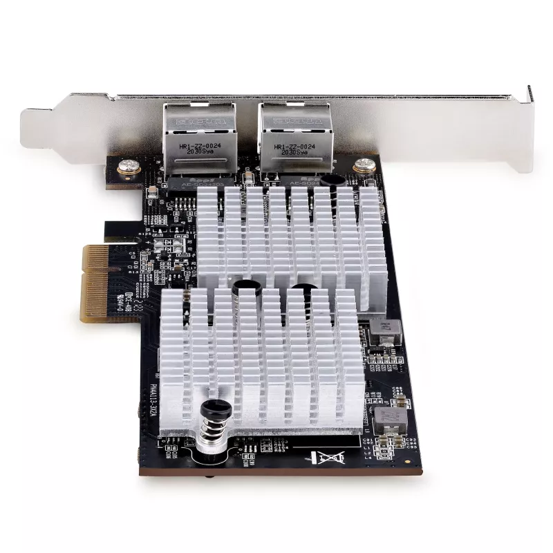 StarTech.com Tarjeta de red PCIe 10GbE de 2 puertos, Tarjeta de red para PCs/servidores, Tarjeta Ethernet PCIe de seis velocidades con soporte Jumbo Frame, Tarjeta de interfaz NIC/LAN, 10GBASE-T y NBASE-T