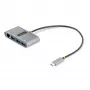 StarTech.com Hub USB-C de 3 puertos con Ethernet - 3x USB-A - Gigabit Ethernet - USB 3.0 5Gbps - alimentado por bus - Cable host USB Type-C de 1ft/30cm - GbE - Hub USB-C a USB-A portátil