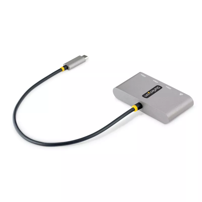 StarTech.com Hub USB-C de 3 puertos con Ethernet - 3x USB-A - Gigabit Ethernet - USB 3.0 5Gbps - alimentado por bus - Cable host USB Type-C de 1ft/30cm - GbE - Hub USB-C a USB-A portátil