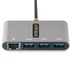 StarTech.com Hub USB-C de 3 puertos con Ethernet - 3x USB-A - Gigabit Ethernet - USB 3.0 5Gbps - alimentado por bus - Cable host USB Type-C de 1ft/30cm - GbE - Hub USB-C a USB-A portátil