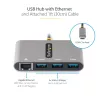 StarTech.com Hub USB-C de 3 puertos con Ethernet - 3x USB-A - Gigabit Ethernet - USB 3.0 5Gbps - alimentado por bus - Cable host USB Type-C de 1ft/30cm - GbE - Hub USB-C a USB-A portátil