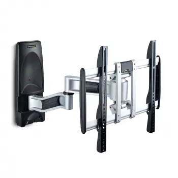 StarTech.com Soporte de pared para TV articulado, Soporte de pared VESA, compatible con televisores de 26 a 65 pulgadas/99 lb/planos/curvos, Soporte de pared plano extensible para TV, Soporte de pared para TV ajustable en esquina