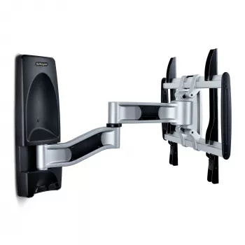 StarTech.com Soporte de pared para TV articulado, Soporte de pared VESA, compatible con televisores de 26 a 65 pulgadas/99 lb/planos/curvos, Soporte de pared plano extensible para TV, Soporte de pared para TV ajustable en esquina