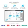 StarTech.com Soporte de pared para TV articulado, Soporte de pared VESA, compatible con televisores de 26 a 65 pulgadas/99 lb/planos/curvos, Soporte de pared plano extensible para TV, Soporte de pared para TV ajustable en esquina