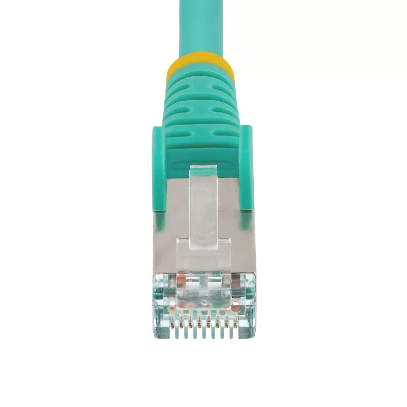StarTech.com Cable Ethernet CAT6a de 7m – Aqua – bajo humo libre de halógenos (LSZH) – 10GbE 500MHz 100W PoE++ RJ-45 con protección de lengüeta y alivio de tensión S/FTP Cable de red patch