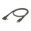 StarTech.com Cable USB-C en ángulo recto resistente de 50 cm, USB 3.2 Gen 2 (10 Gbit/s), Cable de datos USB-C a C totalmente equipado, 4K 60Hz DP Alt-Mode, 100 W Power Delivery – Cable USB Type-C de 90 grados