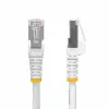 StarTech.com Cable Ethernet CAT8 blanco de 12m, RJ45 sin lengüeta, 25G/40G, 2000MHz, 100W PoE++, S/FTP, 26AWG cable de cobre desnudo puro, LSZH, Cable de red patch apantallado con alivio de tensión, probado individualmente