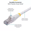 StarTech.com Cable Ethernet CAT8 blanco de 12m, RJ45 sin lengüeta, 25G/40G, 2000MHz, 100W PoE++, S/FTP, 26AWG cable de cobre desnudo puro, LSZH, Cable de red patch apantallado con alivio de tensión, probado individualmente
