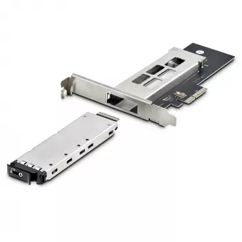 StarTech.com Bahía móvil/backplane M.2 NVMe SSD a PCIe x4 con bandeja extraíble para ranura de expansión PCI Express, instalación sin herramientas, Bahía de disco hot-swap PCIe 4.0/3.0, cerradura con llave – 2 llaves incluidas