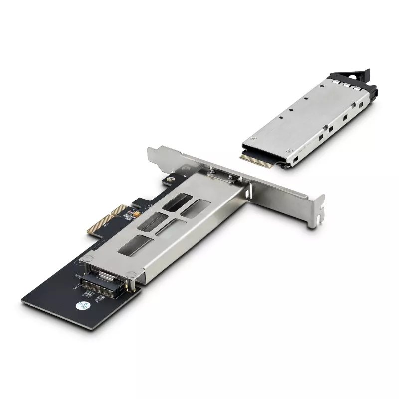 StarTech.com Bahía móvil/backplane M.2 NVMe SSD a PCIe x4 con bandeja extraíble para ranura de expansión PCI Express, instalación sin herramientas, Bahía de disco hot-swap PCIe 4.0/3.0, cerradura con llave – 2 llaves incluidas