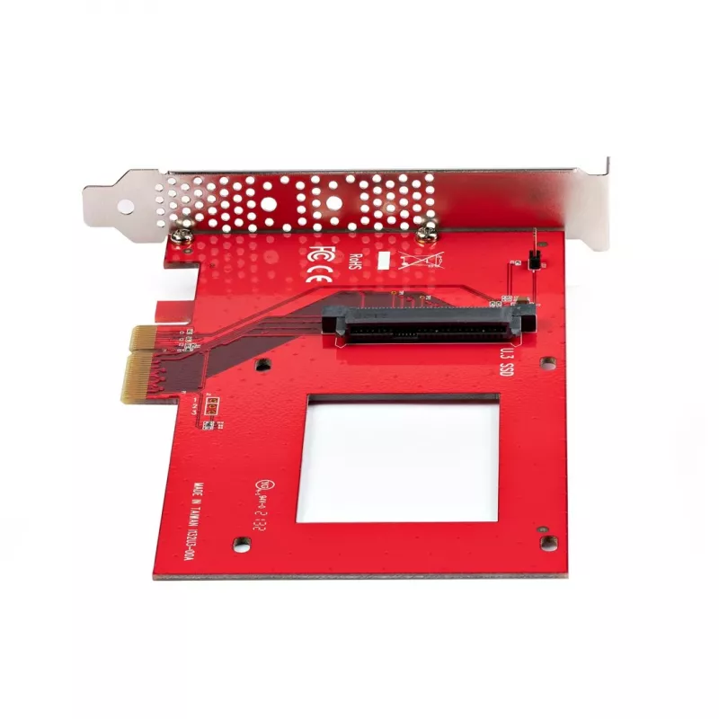 StarTech.com tarjeta adaptadora de U.3 a PCIe, adaptador PCIe 4.0 x4 para SSD NVMe U.3 de 2,5 pulgadas, tarjeta de expansión PCI Express SFF-TA-1001 para equipos de sobremesa/servidores, compatible con TAA – independiente del sistema operativo