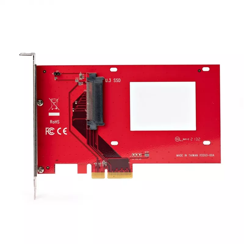 StarTech.com tarjeta adaptadora de U.3 a PCIe, adaptador PCIe 4.0 x4 para SSD NVMe U.3 de 2,5 pulgadas, tarjeta de expansión PCI Express SFF-TA-1001 para equipos de sobremesa/servidores, compatible con TAA – independiente del sistema operativo