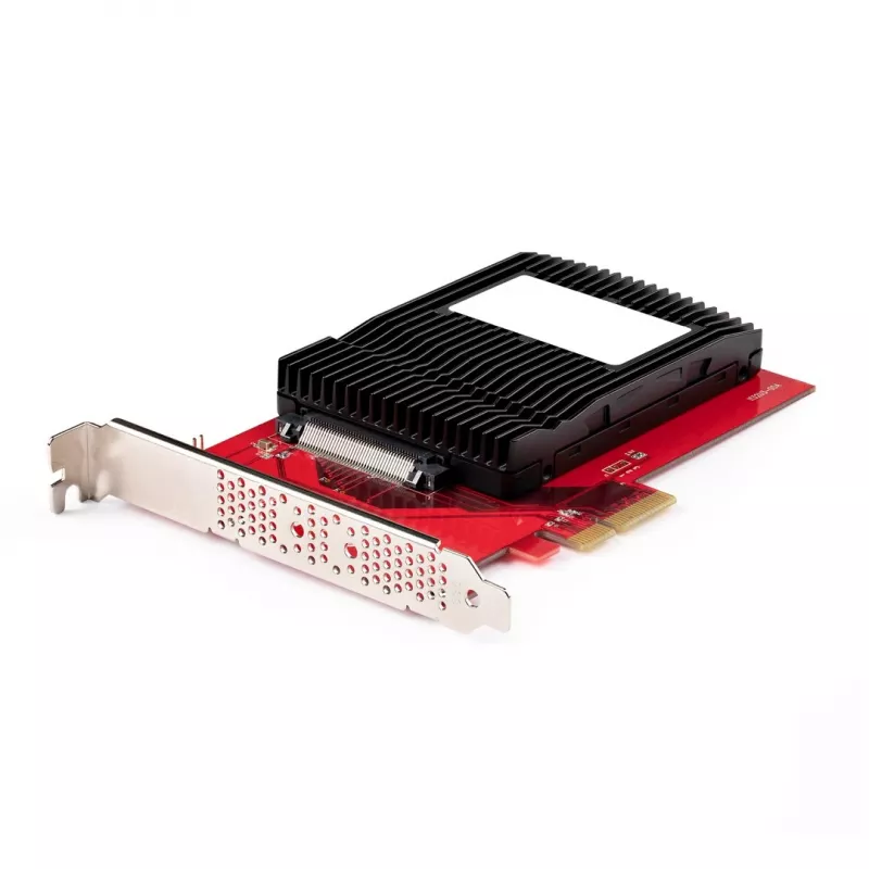 StarTech.com tarjeta adaptadora de U.3 a PCIe, adaptador PCIe 4.0 x4 para SSD NVMe U.3 de 2,5 pulgadas, tarjeta de expansión PCI Express SFF-TA-1001 para equipos de sobremesa/servidores, compatible con TAA – independiente del sistema operativo