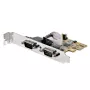 StarTech.com Tarjeta de interfaz serie PCI Express de 2 puertos, Tarjeta serie PCIe dual puerto a RS232 (DB9), 16C1050 UART, Soportes Low/Full Profile, COM Retention, Para Windows/Linux