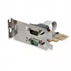 StarTech.com Tarjeta de interfaz serie PCI Express de 2 puertos, Tarjeta serie PCIe dual puerto a RS232 (DB9), 16C1050 UART, Soportes Low/Full Profile, COM Retention, Para Windows/Linux