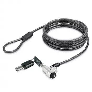 StarTech.com Candado de cable para portátil compatible con Noble Wedge®; 1,8 m, candado de llave antirrobo, Cable de seguridad para portátiles Dell XPS/Latitude/2-in-1, resistente a cortes, Candado de cable de acero para portátil
