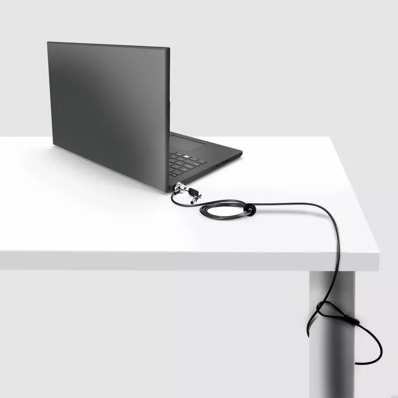 StarTech.com Candado de cable para portátil compatible con Noble Wedge®; 1,8 m, candado de llave antirrobo, Cable de seguridad para portátiles Dell XPS/Latitude/2-in-1, resistente a cortes, Candado de cable de acero para portátil