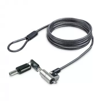 StarTech.com Candado de cable Nano para portátil, 1,8 m, Antirrobo con llave, Candado de cable de seguridad para portátiles con ranura Nano, para portátiles EliteBook/LenovoX1/2-in-1, resistente a cortes, Candado de cable de acero para portátil